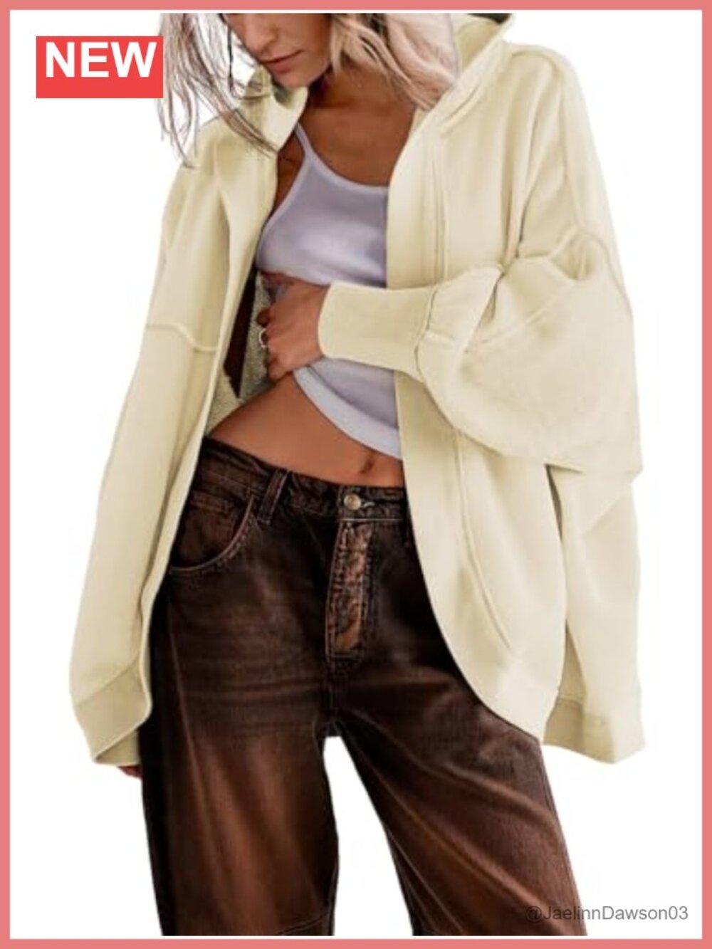 Oversized Open Front Hooded Cardigan Drop Shoulder Batwing Sleeve